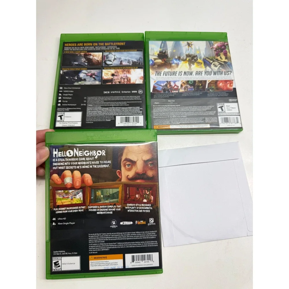 Xbox One Game Bundle Star Wars Battlefront II Overwatch Hello Neighbor PVZ GW2
